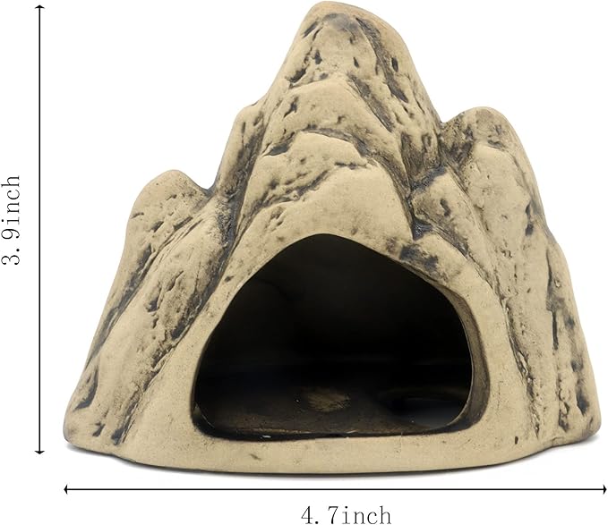 ALEGI Aquarium Ceramic Decoration Mountain, Cave Rock for Cichlids, Betta Fish Tank (Mountain)