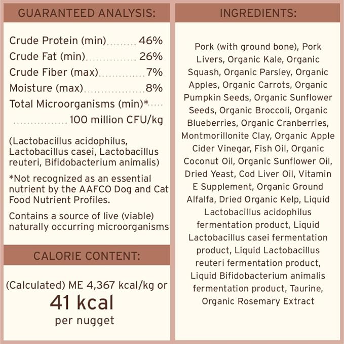 Primal Freeze Dried Raw Dog Food Nuggets, Pork, Complete & Balanced Meal, Also Use as Topper or Treat, Premium, Healthy, Grain Free, High Protein Raw Dog Food, 14 oz (Pack of 2)