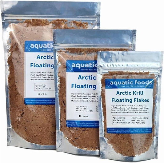 Aquatic Foods Inc. Arctic Krill Flakes which Contain Natural Carotenoids & Astaxanthin That Will Enhance The Vibrant Colors of Fish, for All Tropical and Marine Fish...WL…5-lbs Poly Bag