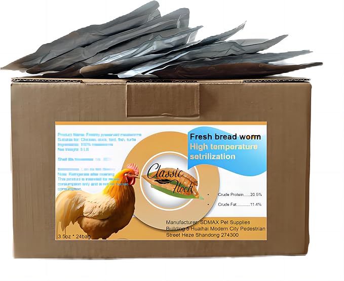 5 LB mealworms - This is Freshly Cooked Worms at high temperatures. There are 24 Bags of Fresh-Keeping Worms. Please Note That This is a Boiled Worm