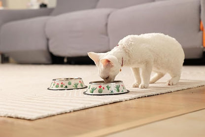 Stainless Steel Dog Bowls, Food and Water Non Slip Anti Skid Stackable Pet Puppy Dishes for Small, Medium and Large Dogs (2 Pack)