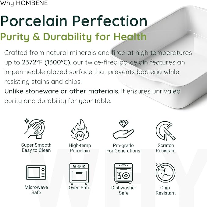 1.2 QT White Casserole Dish，Small Ceramic Baking Dish, Lasagna Pan for Oven, Bakeware for Baking, Kitchen Decor, Microwave Oven Safe, Dinner Party（5.9" x 10.2"）