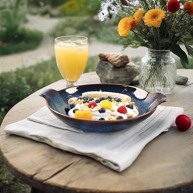 Ceramics Au Gratin baking Dishes Set of 2, Baking Tray Bake ware, 10.5 oz Ramekins, for Pie Pan, Appetizer, Tart, Dessert, Quiche, Oven Small dish, individual dishes, Round 9 Inch