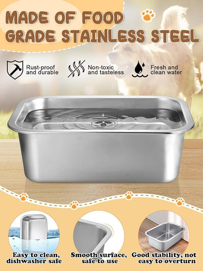 1.5 Gallons Large Dog Bowls - Food Grade Stainless Steel Dog Water and Food Bowl No Spilling, High Capacity for Medium Large Breed Dogs Indoor Outdoor