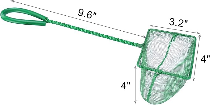 2 Pcs Aquarium Fish Net, 4 inches Fine Mesh Quick Catch Fish Net for Fish Tank Betta Fishing Net