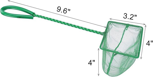 2 Pcs Aquarium Fish Net, 4 inches Fine Mesh Quick Catch Fish Net for Fish Tank Betta Fishing Net