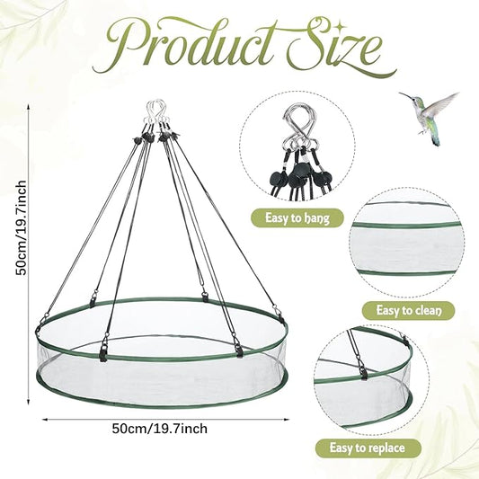 Universal Wild Bird Seed Catcher Hanging Hoop Platform Bird Seed Catcher Tray for Hummingbird Feeders Bee Feeder Outdoor Garden Accessories(1 Pieces,24 Inch)