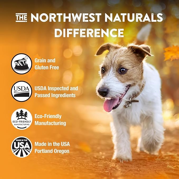 Northwest Naturals Freeze-Dried Chicken Dog Food - Bite-Sized Nuggets - Grain-Free, High-Protein, Raw Diet, Human-Grade Ingredients, All Natural, Healthy & Nutritious, Made in USA, 12 Oz (Pack of 2)