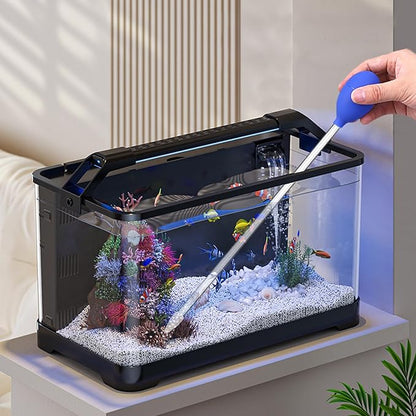 2 Pcs 18.5 in Long Pipette with 2 Pc Stainless Steel Feeding Long Tweezers for Fish Tank Coral Food Feeder Long Syringe Aquarium Coral Feeding Tube for Marine Fish Reef Aquatic Plant