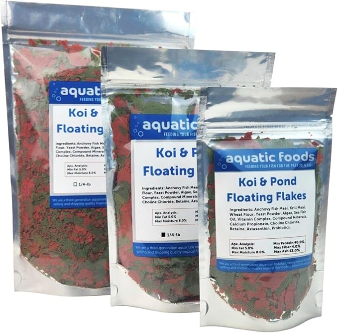 Aquatic Foods Inc. Koi & Pond Fish Krill Flakes. Arctic Krill Flakes which Contain Natural Carotenoids & Astaxanthin That Will Enhance The Vibrant Colors of Fish...WL…2-lbs Poly Bag