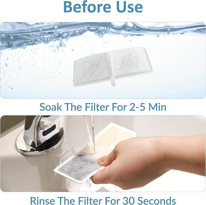 PET LAYSON Pumpless Cat Water Fountain Filter,Smart Cordless Pet Fountains Battery Operated 3.6L/122oz with Maglev Valve Technology Wireless Rechargeable Water Dispenser Filters (White, M1-8 Filter)