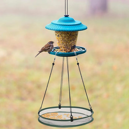 Universal Wild Bird Seed Catcher Hanging Hoop Platform Bird Seed Catcher Tray for Hummingbird Feeders Bee Feeder Outdoor Garden Accessories(1 Pieces,16 Inch)