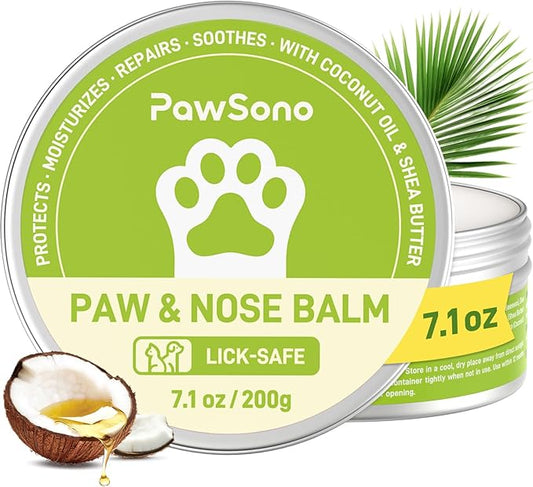 Lick-Safe Dog Paw & Nose Balm with Coconut Oil | All-Natural Paw Cream & Wax for Dry, Cracked Pads & Snouts| Paw Moisturizer & Soother, Nose Butter for Bulldogs| Horse Hoof Care (7.1 oz (Pack of 1))