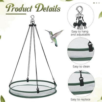 Universal Wild Bird Seed Catcher Hanging Hoop Platform Bird Seed Catcher Tray for Hummingbird Feeders Bee Feeder Outdoor Garden Accessories(2 Pieces,16 Inch)