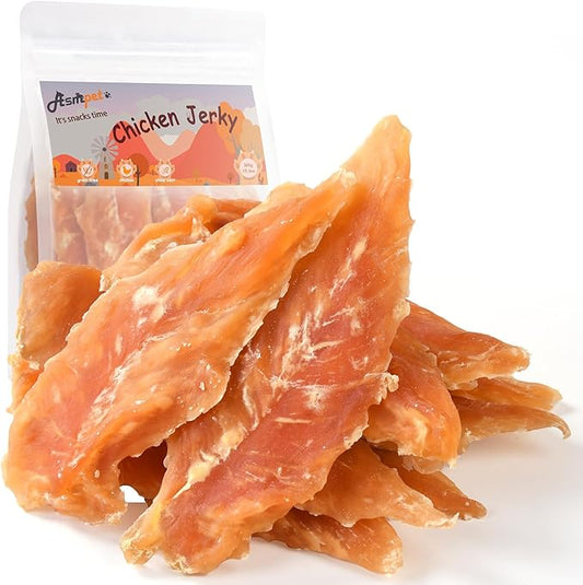 ASMPET Dog Treats Chews, Chicken Jerky Made with 100% Real Chicken Breast