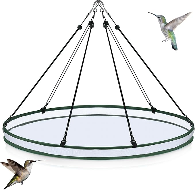 Universal Wild Bird Seed Catcher Hanging Hoop Platform Bird Seed Catcher Tray for Hummingbird Feeders Bee Feeder Outdoor Garden Accessories(2 Pieces,30 Inch)