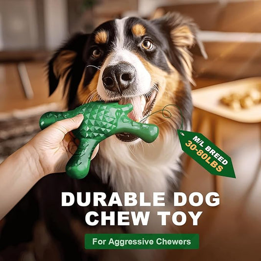 Tough Dog Chew Toy for Aggressive Chewers – Durable Bacon Flavored Nylon Bone for Large Dogs, Fillable Dental Toy for Teething, Indoor Chewing & Crate Training, Boredom Relief Gift