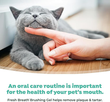 TropiClean Fresh Breath Toothbrush and Toothpaste Kit for Cats, Teeth Cleaning Kit for Plaque & Tartar Removal, Breath Freshener, Cat Dental Care