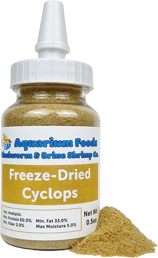 Aquatic Foods Inc. Freeze-Dried Cyclops/Copepods for Tropical Fish Fry and Babies, Nano & Micro Fish, Corals and Anemones…0.5oz Squeeze Bottle