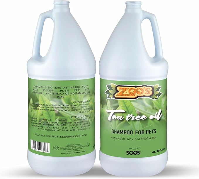 Zoo’s Pet Tea Tree Oil Dog Shampoo Fast Absorbing moisturize Skin - 1x (4L Gallon)