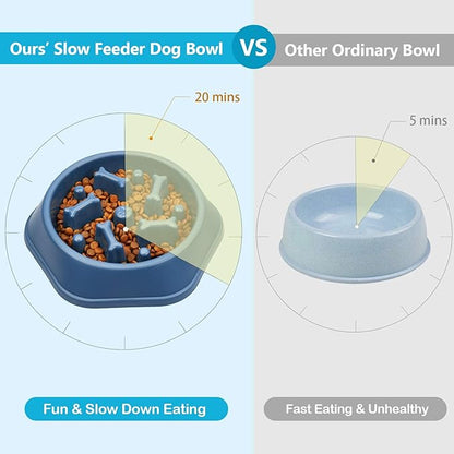 UPSKY Slow Feeder Dog Bowl Anti-Chocking Slower Feeding Pet Puzzle Bowls, Interactive Bloat Stop Dog Food Dishes Non-Slide Dogs Lick Treat for Small Medium