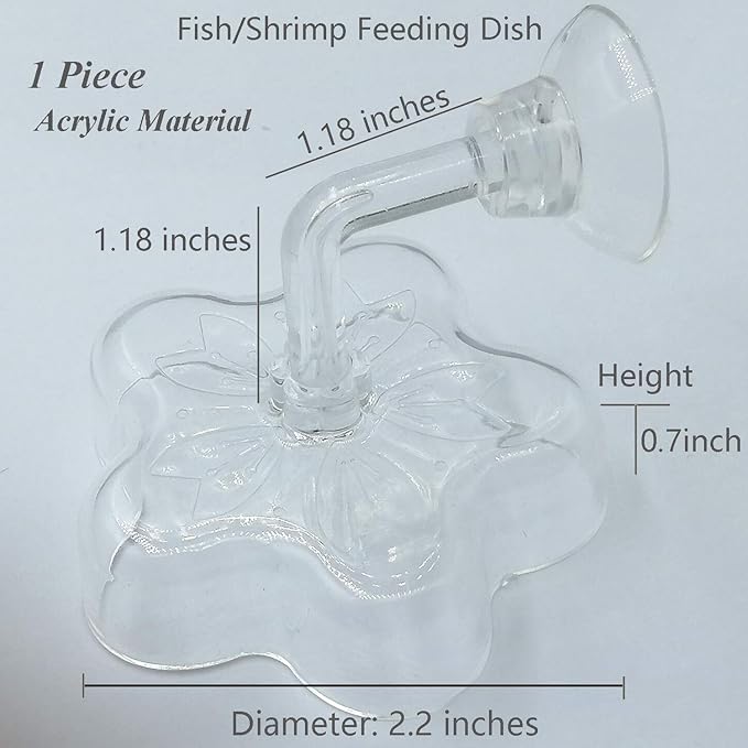 Aquarium Shrimp/Small Fish Feeding Dish Feeder Dish, Acrylic Material, Mini Size (Sakura Shaped)