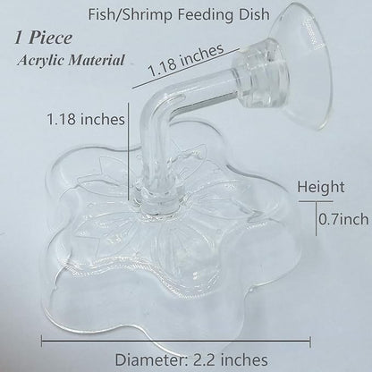 Aquarium Shrimp/Small Fish Feeding Dish Feeder Dish, Acrylic Material, Mini Size (Sakura Shaped)