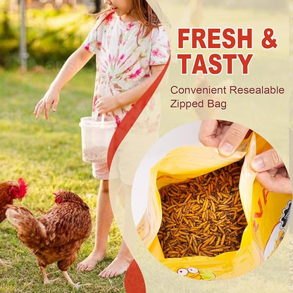 22LB Dried Black Solider Fly Larvae, BSFL is High Protein Chicken Feed with 85x More Calcium Than Dried Mealworms, Poultry Treats, Chickens Love, Birds Love, Hens Love, Ducks Love