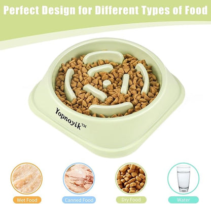 2 Pack Slow Feeder Dog Bowls for Healthy Eating, Non-Slip and Anti-Choking Design, Reduces Bloating & Overeating for Large Dogs, Easy to Clean