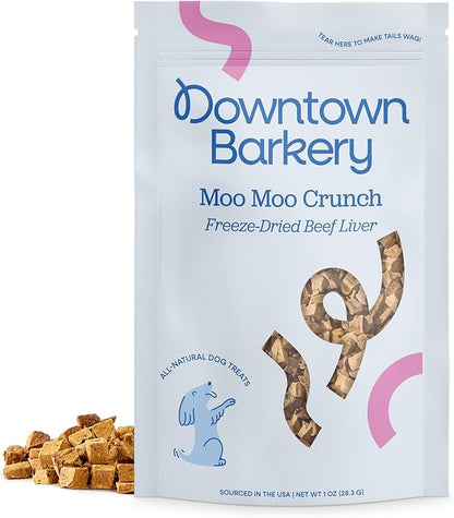 Downtown Barkery Freeze Dried Dog Treats - Single Ingredient, Low Calorie, Rich in Vitamins and Minerals - All Natural - Freeze Dried Beef Liver Dog Treats, 1 Oz