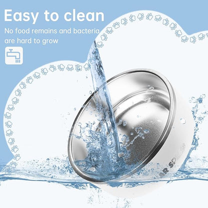 StarSpeed 42oz Stainless Steel Dog Bowls with Rubber Bottom Non-Slip Double Wall Metal Outdoor Dog Food and Water Bowls Weighted Insulated Pet Feeding Bowl for Small,Medium Sized Dogs or Cats