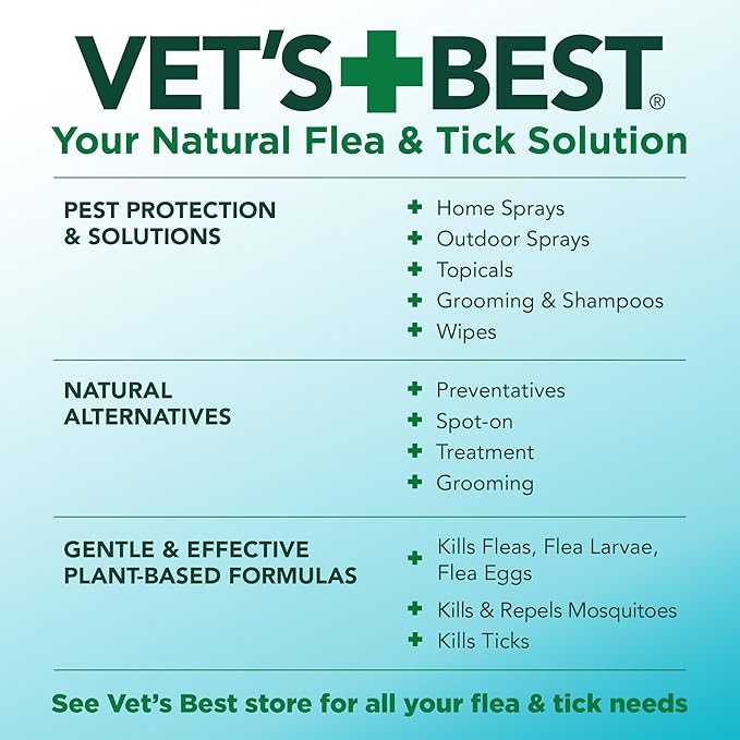 Vet’s Best Flea & Tick Home Spray for Dogs – Plant-Based Flea and Tick Treatment with Cotton Spice Scent – Indoor Flea Spray for Dogs – Made in USA Flea Control for Home Use – 32 oz