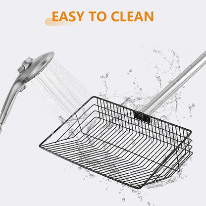 10inch Large Chicken Poop Scooper,36 to 67" Adjustable Long Chicken Coop Litter Metal Scoop with Stainless Steel Handle,5-in-1 Detachable Poop Shovel for Sand,Pet,Chicken,Cat Cleaning Tools.
