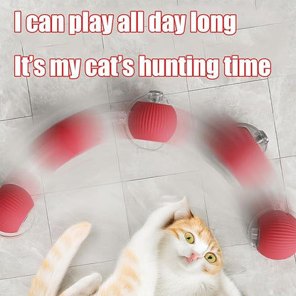 2025 New Interactive Dog Cat Toys Balls,Interactive Rolling Ball Cat Toy, 360° Smart Automatic Rolling Pet Ball, Fast Moving Toy for Dog and Cat(Red)