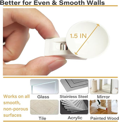 6 Packs Shower Curtain Clips with Suction Cup to Prevent Water Splashing Out, Windproof Splash Guard | Just Press Clip onto Wall| White