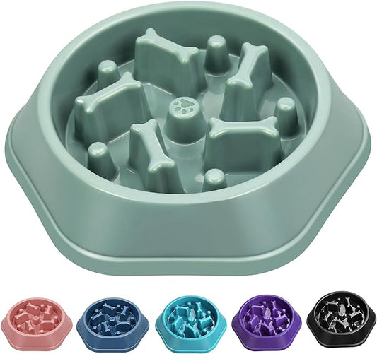 UPSKY Slow Feeder Dog Puzzle Bowl - Anti-Chocking, Interactive, Bloat Stop, Non-Slide, Lick Treat Bowl for Small & Medium Dogs (Green)