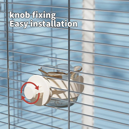 2pcs/4pcs PET Bird Bowls with Clamp, Bird Cage Feeder, Durable Water Bowl, Feeding Cups, Water Feeder for Cockatiel, Parakeet, Macaw, Finches, Lovebirds, Small Animals Gray (Gray, 4pcs)