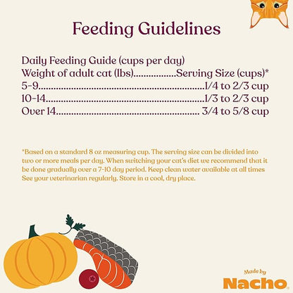 Made by Nacho Dry Cat Kibble 4lb Bag, High Protein Premium Cat Food with Freeze Dried Pieces, Sustainably-Caught Salmon, Whitefish & Pumpkin, Limited Ingredients, Single Bag