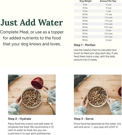 360 Pet Nutrition Freeze-Dried Raw Dog Food – Chicken Recipe with Liver & Organs, High Protein, Omega-3s, Fruits, Veggies & Superfoods, Grain-Free, No Fillers, 1 lb – Made in USA