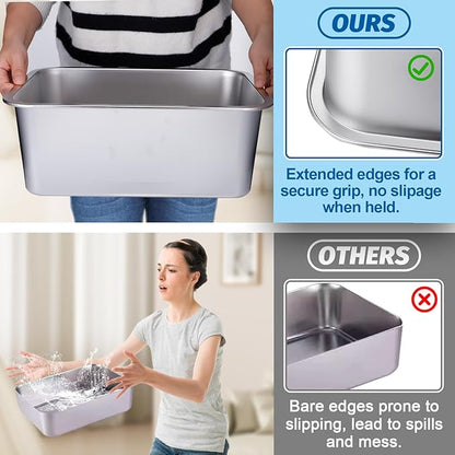 4 Gallons Extra Large Dog Bowls - High Capacity Food Grade Stainless Steel Dog Water and Food Bowl No Spilling, Durable for X-Large Multiple Large Breed Dogs Indoor Outdoor