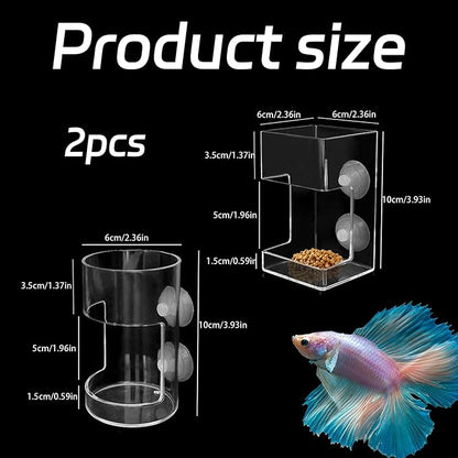 2 Pcs Fish Tank Feeding Tray with Suction Cup,Fish Feeding Tube,Automatic,Food Feeder,Feeder Automatic Dispenser for All Kinds of Food Tanks Bowls Accessories