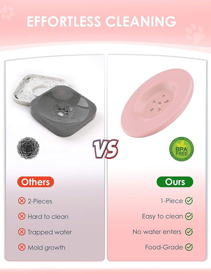 1Gallon Large Dog Water Bowl No Spill, [Anti Digging Lid & Rubber Bottom] Spill Proof Dog Bowl, Anti Splash Mess Dripless Slow Drinking Stainless Steel Water for Sloppy Messy Drinkers Car