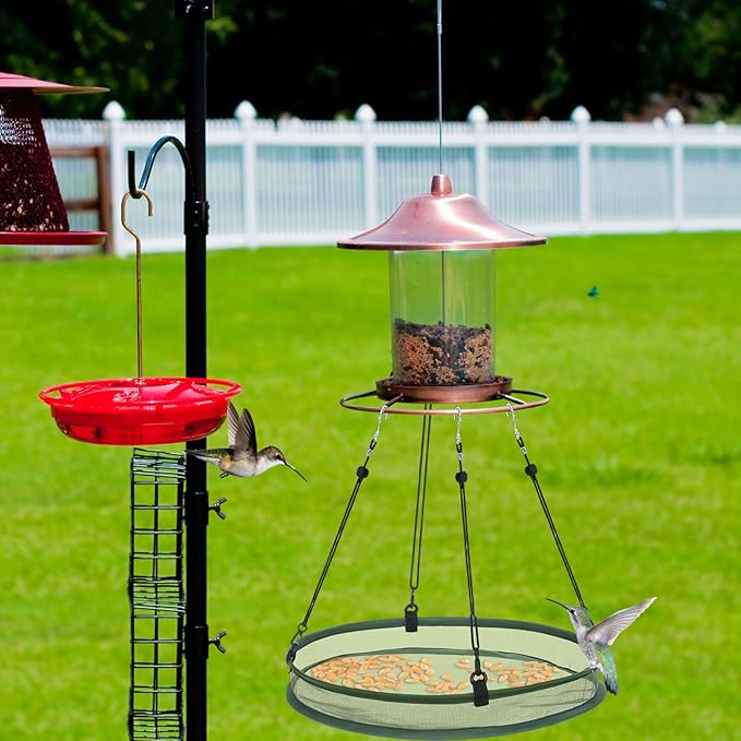 Universal Wild Bird Seed Catcher Hanging Hoop Platform Bird Seed Catcher Tray for Hummingbird Feeders Bee Feeder Outdoor Garden Accessories(2 Pieces,16 Inch)