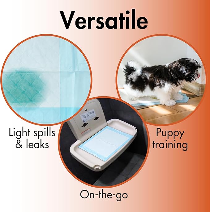 Caring Disposable Underpads, Pet Pee Pads for Potty Training, Moderate Absorbency, 23 x 36 in, 50-Pack