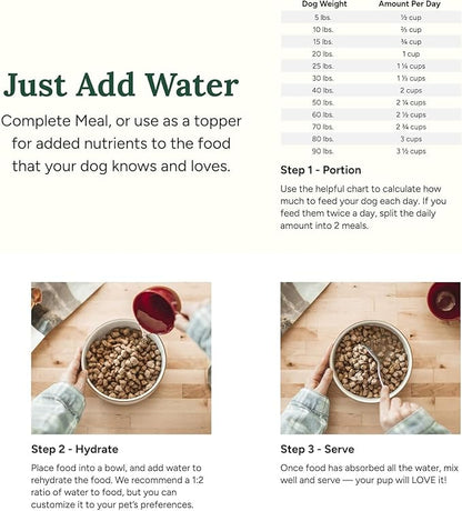 360 Pet Nutrition Freeze-Dried Raw Dog Food – Multi-Protein with Beef, Chicken, Fish, Liver & Organs, High Protein, Omega-3s, Fruits, Veggies & Superfoods, Grain-Free, No Fillers, 3 lb – Made in USA