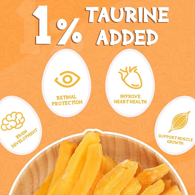 Sweet Potatoes Strips Dog Treats - Single Ingredient Soft Chews w/Taurine, Chewy Sticks for Small & Medium Dogs, Easy to Digest, 12.5oz