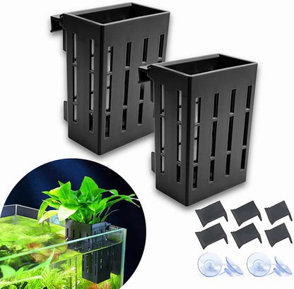 2 PCS Aquarium Plant Holder Top Hanging Fish Tank Plant Pot Aquarium Planter Cups for Water Feature Decoration