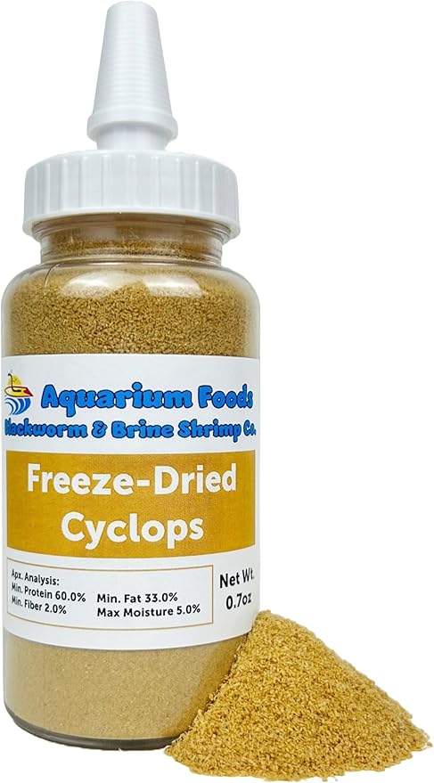 Aquatic Foods Inc. Freeze-Dried Cyclops/Copepods for Tropical Fish Fry and Babies, Nano & Micro Fish, Corals and Anemones…0.7oz Squeeze Bottle