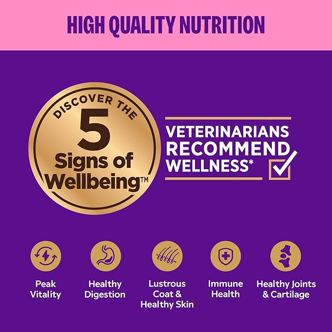 Wellness Appetizing Entrées Shredded Adult Wet Cat Food, Natural, Protein-Rich, Grain Free, 2.8 Ounce Pouch, 8 Pack (Chicken & Duck Recipe)