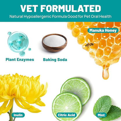 Teeth Cleaning Wipes for Dogs & Cats, Dog Finger Toothbrush Wipes, Dog Dental Care Finger Wipes, Dog Tooth Brushing Kit, Remove Plaque & Tartar Buildup, Fresh Breath (50 PCS, Unscented)